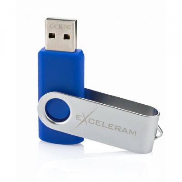 Флешка eXceleram 32GB P1 Series Silver/Blue USB 2.0 (EXP1U2SIBL32)