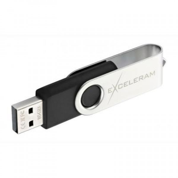 Флешка eXceleram 16GB P1 Series Silver/Black USB 2.0 (EXP1U2SIB16)