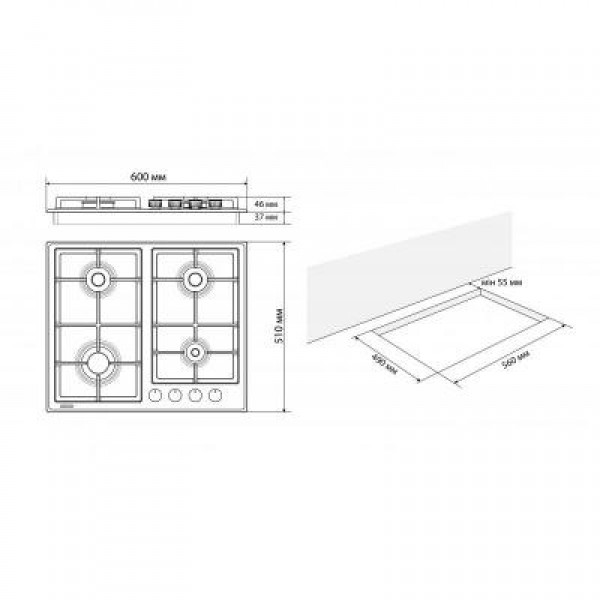 Варочная поверхность ELEYUS NIKA 60 WH C