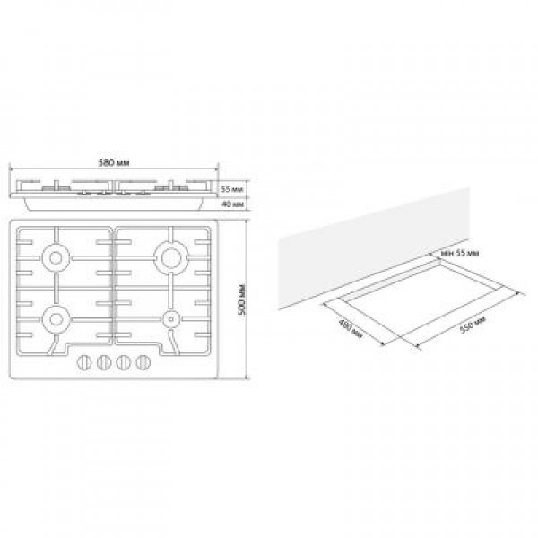 Варочная поверхность ELEYUS GRACIA 60 BL C