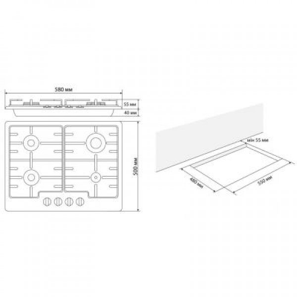 Варочная поверхность ELEYUS GRACIA 60 WH E