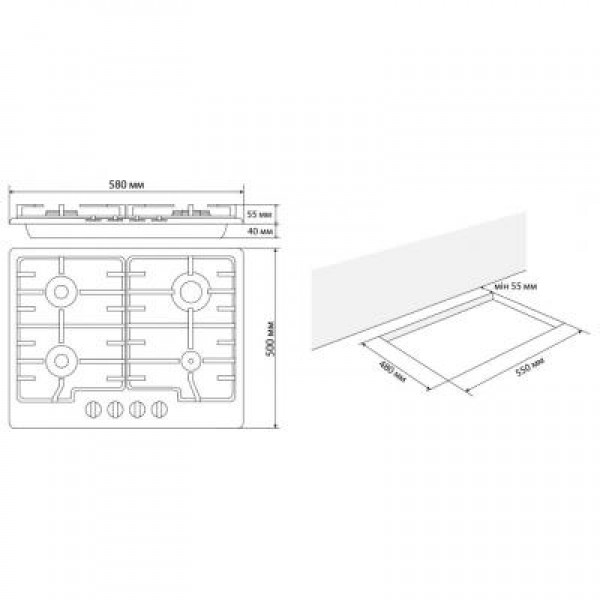 Варочная поверхность ELEYUS GRACIA 60 WH C