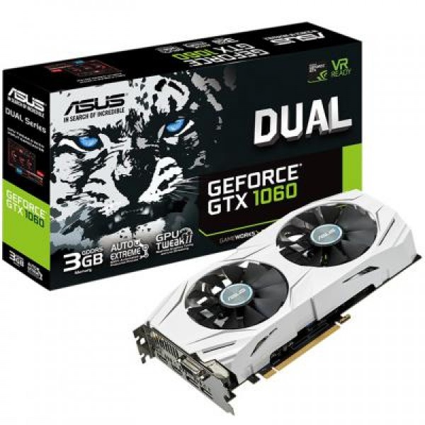 Видеокарта Asus GeForce GTX1060 3072Mb DUAL (DUAL-GTX1060-3G)