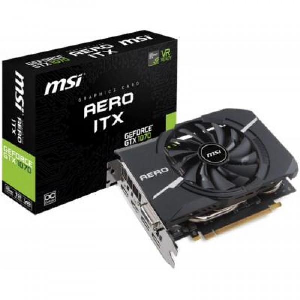 Видеокарта MSI GeForce GTX1070 8192Mb AERO ITX OC (GTX 1070 AERO ITX 8G OC)