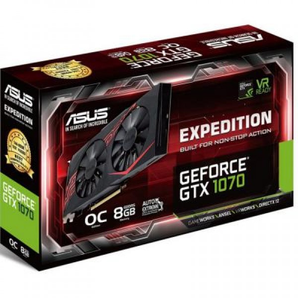 Видеокарта Asus GeForce GTX1070 8192Mb EXPEDITION OC (EX-GTX1070-O8G)