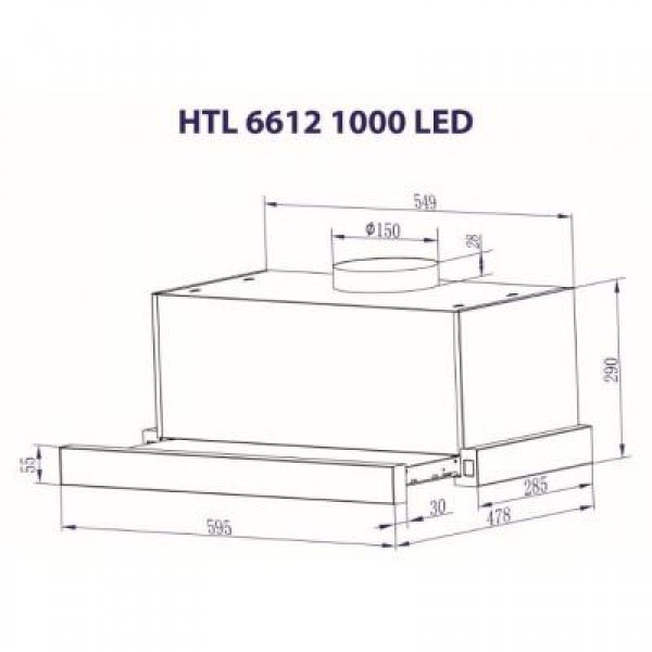 Вытяжка MINOLA HTL 6612 BL 1000 LED