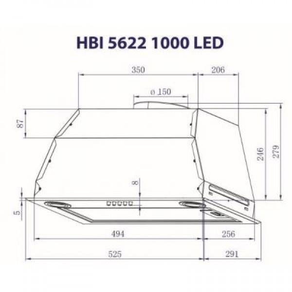 Вытяжка MINOLA HBI 5622 WH 1000 LED