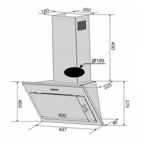 Вытяжка VENTOLUX FIORE 50 WH (750) PB