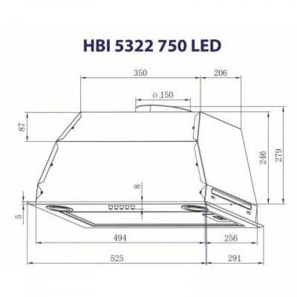 Вытяжка MINOLA HBI 5322 BL 750 LED