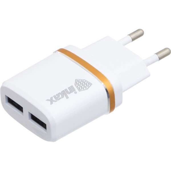 Зарядное устройство INKAX CD-11 Travel charger + Type-C cable 1USB 2.1A White