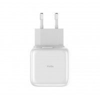 Сетевое зарядное устройство TOTU Dual USB EU Adapter 2.1A Pure Series, White (CACA-018)