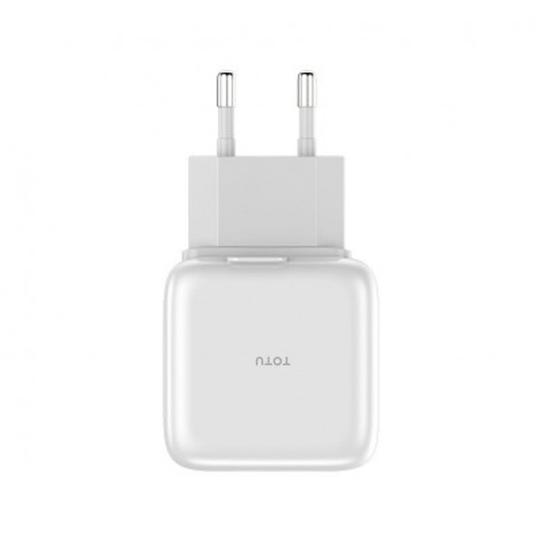 Сетевое зарядное устройство TOTU Dual USB EU Adapter 2.1A Pure Series, White (CACA-018)