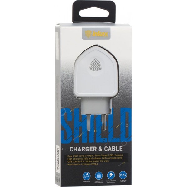 Зарядное устройство INKAX CD-18 Travel charger + Lightning cable 2USB 3.1A White