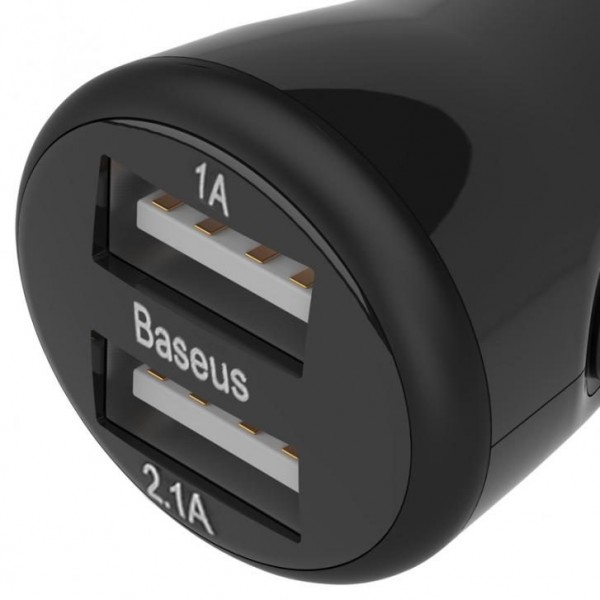 Автомобильное ЗУ Baseus 2.1A Dual USB Sport (Black) (CCALL-CR01)