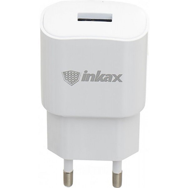 Зарядное устройство INKAX CD-27 Travel charger + Type-C cable 1USB 2.1A White