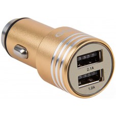 Автомобильное зарядное устройство GOLF GF-C06 Car charger 2USB 2.1A Gold