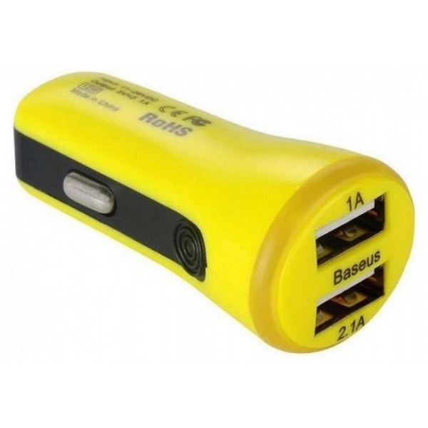 Автомобильное ЗУ Baseus 2.1A Dual USB Sport (Yellow) (CCALL-CR0Y)