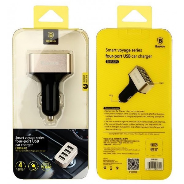 Автомобильное ЗУ Baseus 9.6A 4-USB Car Charger (Black) (CCALL-HG41V)