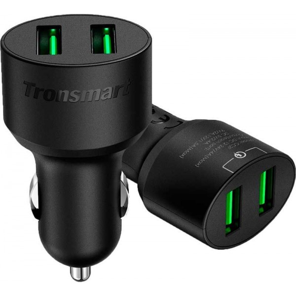 Автомобильное зарядное устройство Tronsmart CC2TF QC3.0 2 Ports Car Charger Black