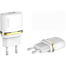 Сетевое зарядное устройство LDNIO DL-AC50 Travel charger 1USB 1A + Lightning cable White